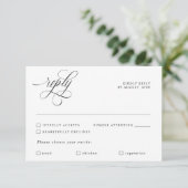 Luxury Calligraphy Elegant Wedding Reply RSVP Card Karte (Stehend Vorderseite)