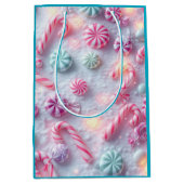 Luxury Candy Cane Christmas Gift Bag Mittlere Geschenktüte (Vorderseite)