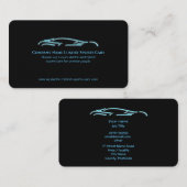 Luxury Car Logo - Ice Blue Sportscar auf schwarz Visitenkarte (Vorne/Hinten)