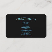Luxury Car Logo - Ice Blue Sportscar auf schwarz Visitenkarte (Rückseite)