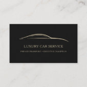 Luxury Car Service QR Code Black & Gold Visitenkarte (Vorderseite)