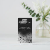 Luxury Car Wash Automotive Reinigung QR Code Schwa Visitenkarte (Stehend Vorderseite)