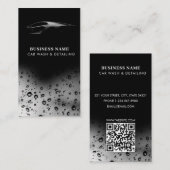 Luxury Car Wash Automotive Reinigung QR Code Schwa Visitenkarte (Vorne/Hinten)