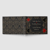 Luxury Casino Gold Black Gatsby 20s Wedding  Gästebuch (Voll)