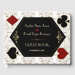 Luxury Casino Gold White Art Deco 20s Wedding  Gästebuch