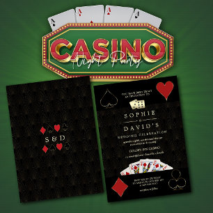 Luxury Casino Vegas Poker Wedding Einladung