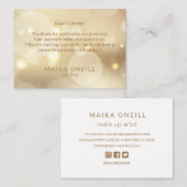 Luxury Champagne Bokeh danke Ihnen für Ihren Kauf Visitenkarte (Vorne/Hinten)