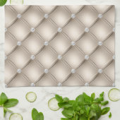 Luxury Champagne Diamond gepolstertes Muster Geschirrtuch (Gefaltet)