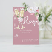 Luxury Champagne Floral 30. Geburtstag RSVP Karte (Stehend Vorderseite)