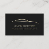 Luxury Chauffeur QR Code Black & Gold Visitenkarte (Vorderseite)