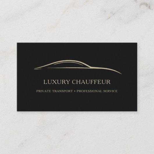 Luxury Chauffeur QR Code Black & Gold Visitenkarte (Vorderseite)