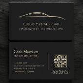 Luxury Chauffeur QR Code Black & Gold Visitenkarte