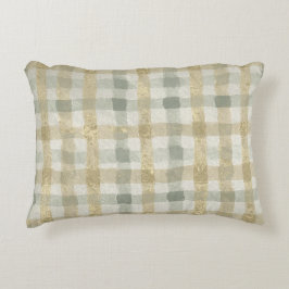 Luxury Checked, Gold Grey Beigi Pattern Dekokissen