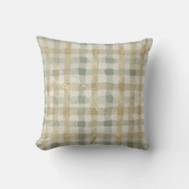 Luxury Checked, Gold Grey Beigi Pattern Kissen
