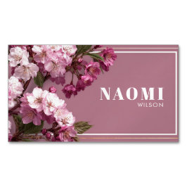Luxury Cherry Blossom Gold Frame Magnetische Visitenkarte
