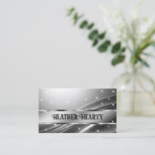 Luxury Chic Deluxe Liquid Silver Steel Chrome Grau Visitenkarte (Stehend Vorderseite)