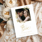 Luxury Chic Golden Branches Frame Photo Wedding