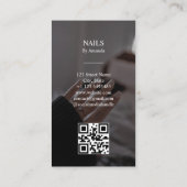 Luxury Chic Nails Salon Manicure QR Code Schönheit Visitenkarte (Rückseite)