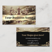 Luxury Chic Royal Ornament Glam Brown Gold Ombre Visitenkarte (Vorne/Hinten)