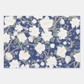 Luxury Chinoiserie Sage Green Elfenbeinwild Blume  Geschenkpapier Set (Vorderseite 2)