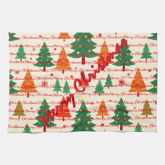 Luxury Christmas Christmas Trees Festive Geschirrtuch (Horizontal)