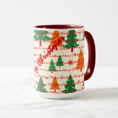 Luxury Christmas Christmas Trees Festive Tasse (VorderseiteRechts)