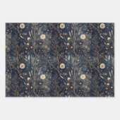 Luxury Christmas Navy and Cream Floral Gift  Geschenkpapier Set (Vorderseite)