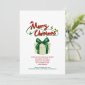 Luxury Christmas Party Invitation Dankeskarte (Stehend Vorderseite)