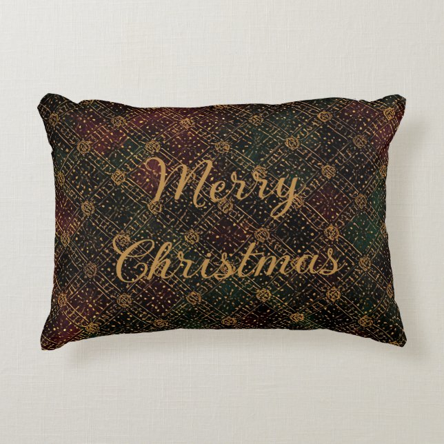 Luxury, Christmas Pattern, Gold Merry Christmas Dekokissen (Vorderseite)