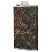 Luxury, Christmas Pattern, Gold Merry Christmas Flachmann (Links)
