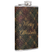 Luxury, Christmas Pattern, Gold Merry Christmas Flachmann (Rechts)