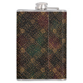 Luxury, Christmas Pattern, Gold Merry Christmas  Flachmann (Rückseite)