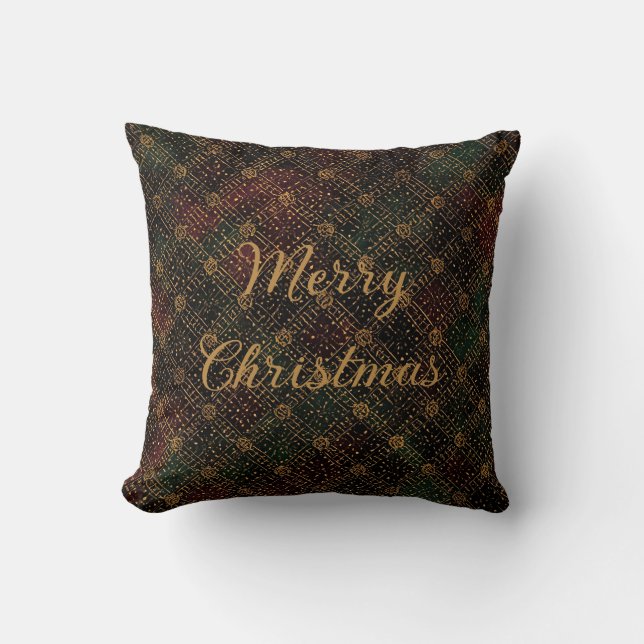 Luxury, Christmas Pattern, Gold Merry Christmas Kissen (Vorderseite)