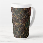 Luxury, Christmas Pattern, Gold Merry Christmas Milchtasse (Rechte Ecke)