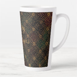 Luxury, Christmas Pattern, Gold Merry Christmas  Milchtasse