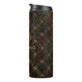 Luxury, Christmas Pattern, Gold Merry Christmas Thermosbecher (Nach rechts gedreht)