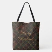 Luxury, Christmas Pattern, Gold Merry Christmas To Tasche (Rückseite)