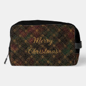 Luxury, Christmas Pattern, Gold Merry Christmas Waschbeutel (Rückseite)