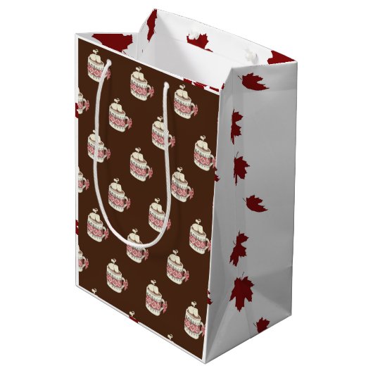 Luxury Christmas Personalized Merry Christmas  Mittlere Geschenktüte (Rückseite Schrägansicht)