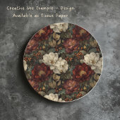 Luxury Christmas Red and Winter White Floral Seidenpapier