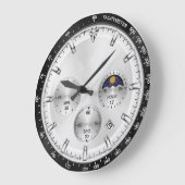 Luxury Chronograph Silver Racing Dial Große Wanduhr (Winkel)