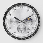 Luxury Chronograph Silver Racing Dial Große Wanduhr (Vorderseite)