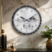 Luxury Chronograph Silver Racing Dial Große Wanduhr