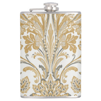 Luxury, Classic,Elegant,Gold Beige Pattern Flachmann