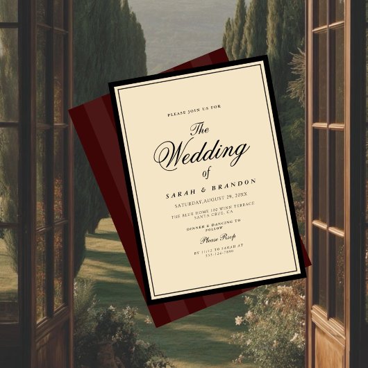 Luxury Classic Elegant Vintage Style Wedding Invit Einladung