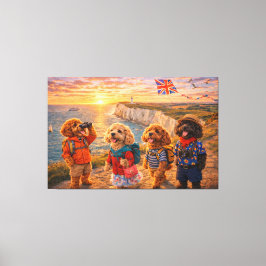 Luxury Cockapoo British Coastal Wall Art Canvas  Leinwanddruck
