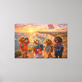 Luxury Cockapoo British Coastal Wall Art Canvas  Leinwanddruck