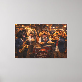 Luxury Cockapoo Jazz Band Wall Art Canvas Print Leinwanddruck