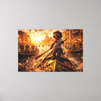 Luxury Cockapoo Venice Gondola Wall Art Canvas  Leinwanddruck