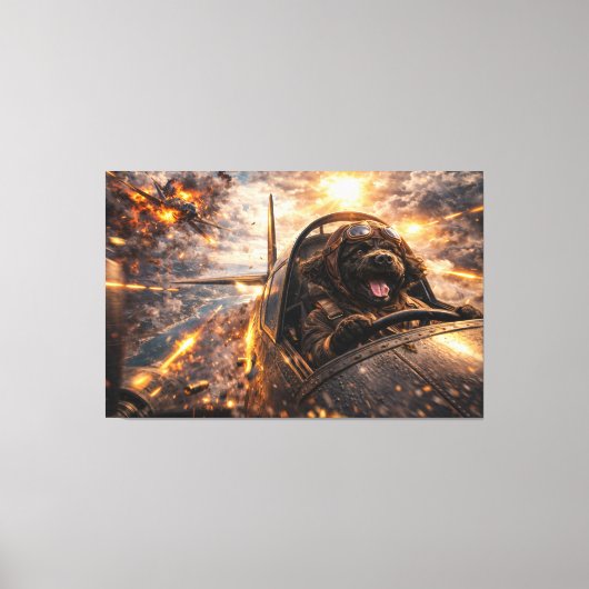 Luxury Cockapoo Wall Art – Aviation Dog Modern Leinwanddruck (Vorderseite)